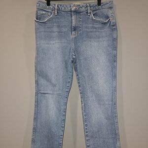 Free People We The Free Straight Leg Jeans Distressed Ankle 29 X 27 Light Wash J